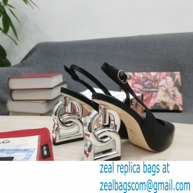 Dolce  &  Gabbana Heel 10.5cm Slingbacks Black with DG Heel 2022
